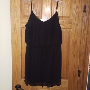 Black chiffon mini dress